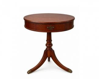 40 VintagePedestalDrumTableCherryDrawerTripod