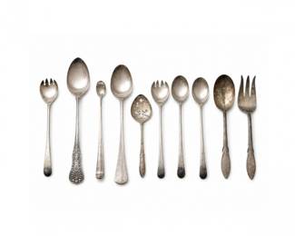 47 MixedVintageSilverplateFlatwareLotEnglandUSA