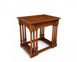 7 VintageSolidWoodNestingTablesSetof3TraditionalSideTables