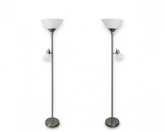 15 PairMidCenturyStyleTorchiereFloorLampswithReadingLight