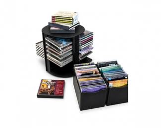 18 VintageCDCollectionwRotatingStorageRackCaseLot