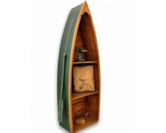 8 VintageCanoeShelfwDolphinBirdSculptures
