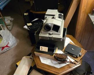vintage picture slide projectors and Camera 