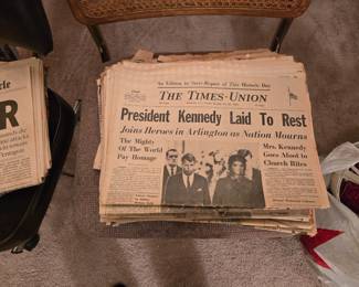 Several different issues of Vintage Kennedy newspapers 