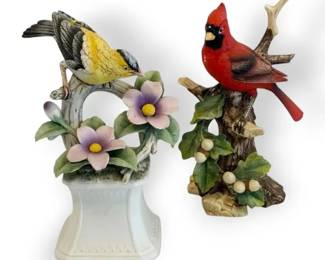 Ethan Allen Porcelain Cardinal  Goldfinch Figurine
