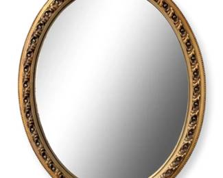 31 GoldToned Oval Mirror