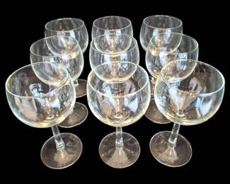 9 Clear Glass Wine Glasses