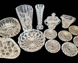 Cut Crystal Glass Mini Plates, Bowls  More
