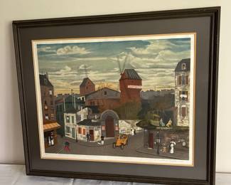 Michel Delacroix Print Moulin De La Galette Framed