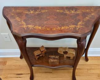 Italian Inlaid Mirror with Matching Table