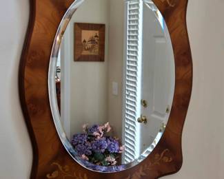 Italian Inlaid Mirror with Matching Table