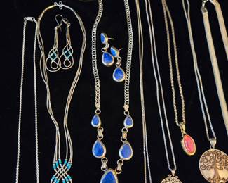 Sterling Silver- Turquoise and Lapis Jewelry
