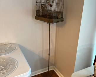 Vintage bird cage with stand 