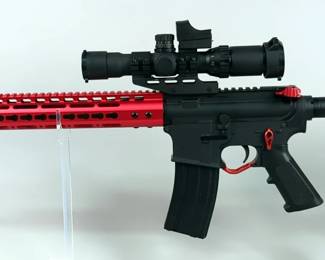 Anderson Mfg AM-15 R 5.56 Nato Rifle SN# 18060578, Adjustable Stock, 1-4x Scope, Optic Sight