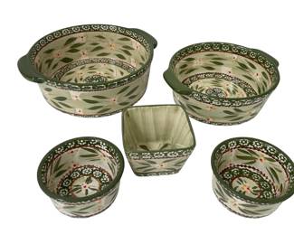 Temp-tations green pattern serving pieces