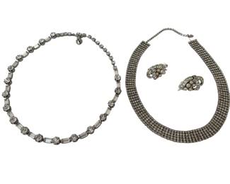 Rhinestone necklaces & earrings