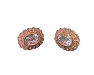 925 & pink stone earrings