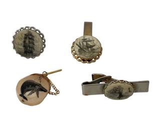 Faux scrimshaw pieces