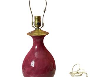 Ceramic lamp on wooden stand