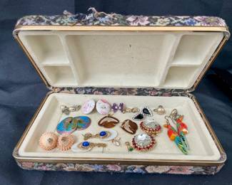 Pairs of costume jewelry earrings
