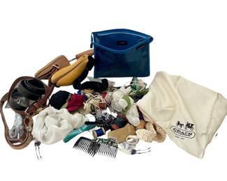 Coach dust bag, hair accessories, thread, belts