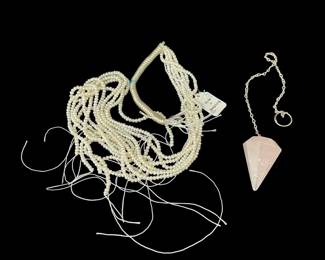Seed pearls & quartz piece