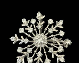 Sterling & CZ snowflake pin