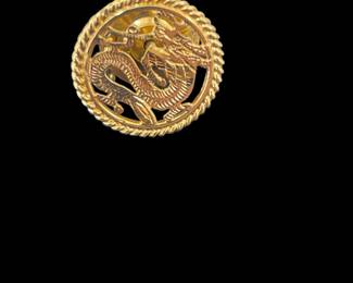 14K dragon motif pin