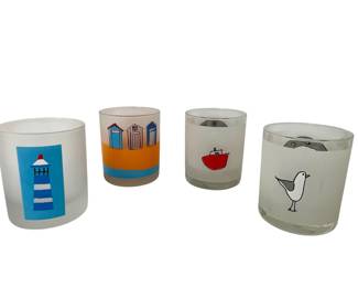 Frosted lowball glasses