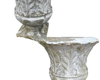 Pair of cement urns