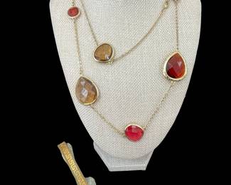 Gold tone necklace & Greek key motif bracelet