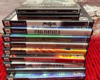 Sony Playstation 2 With GameStop GS Universal Dance Pads, Controllers & 10 Games Lot #: 41