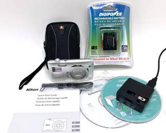 Nikon Coolpix Digital Camera S3500 With Victorinox Case, Batteries & Other Accessories Lot #: 66