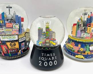 3 New York City Souvenir Musical Snow Globes: Broadway & Times Square Lot #: 89
