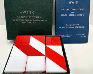 Vintage Wechsler Intelligence Scale For Children (WISC) Block Set Used In Psychological Assessments Lot #: 112