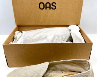 New In Box OAS Beige Linen Espadrilles Women's Shoes Size 45 (American Size 12) Lot #: 67
