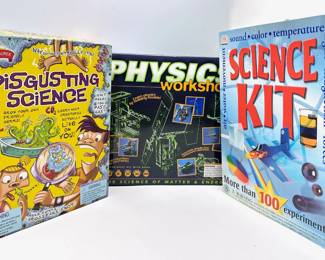 3 Science Kits: Disgusting Science, Physics Workshop & 100 Experiments Science Kit Lot #: 118