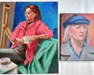 2 Original Oil Paintings Portraits Of Women Created At The Art Student's League, Signed SC Lot #: 28
