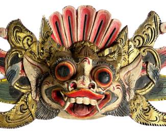 Balinese Garuda Hand Carved & Hand Painted Wood Mask Lot #: 1