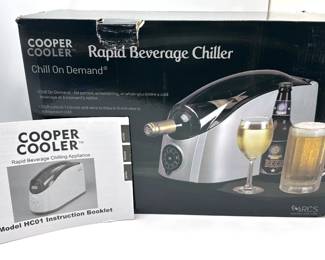New In Box Cooper Cooler Rapid Beverage Chiller For Wine & Beer Model HC01 Lot #: 100