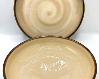 Sango Nova Brown Extra Large Serving Bowl & Platter Lot #: 53