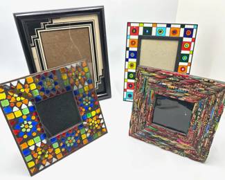 4 Photo Frames: Glass, Mosaic & Art Deco Style Lot #: 104