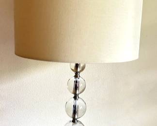 Lucite & Chrome Table Lamp With Canvas Shade Lot #: 79