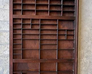 Wooden Printer's Type Case