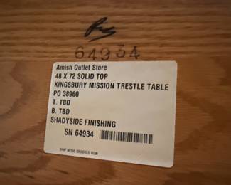 West Point Woodworking Mission Trestle Dining Table and Chairs Set