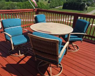 Hampton Bay Geneva Piece Outdoor Dining Set with Swivel Chairs