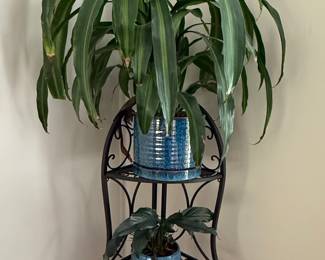 Wrought Iron Plant Stand with Three Tiers