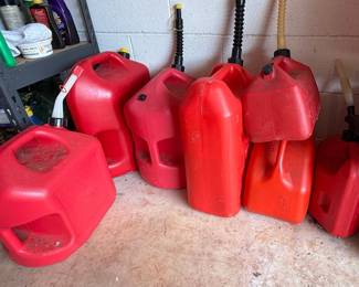 Red Plastic Gasoline Cans