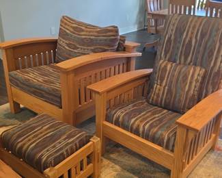 Bassett Mission Style Sofa with Southwestern Upholstery