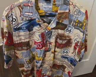 David Carey Originals Route Map Print Short Sleeve ButtonUp Shirt